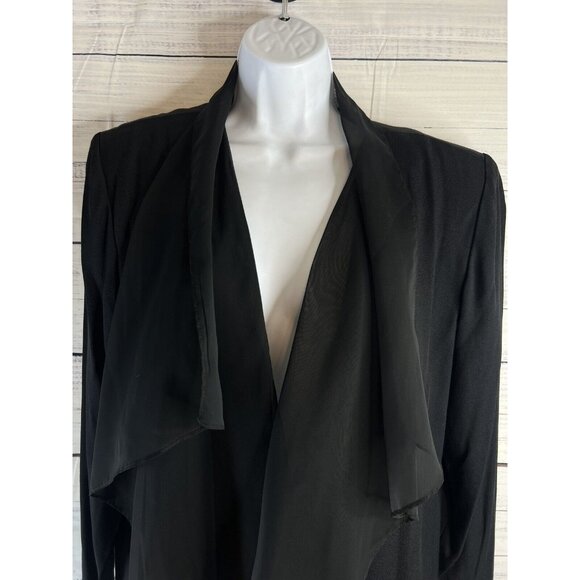 Michael Marcella Vintage Ruffle Black Blazer Cocktail 80s Women Career L - Picture 5 of 12